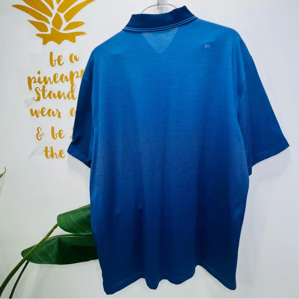 J. HILBURN Men’s Blue Polo Shirt Short Sleeve Custom Knit Polo Shirt XL - Picture 10 of 10